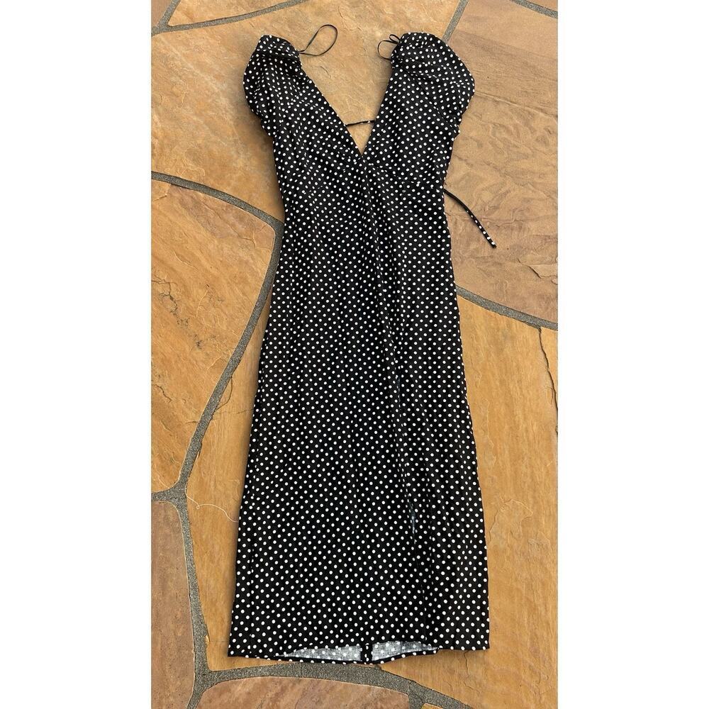Zara Classic Black & White Polka Dot Maxi Dress | Size M ES